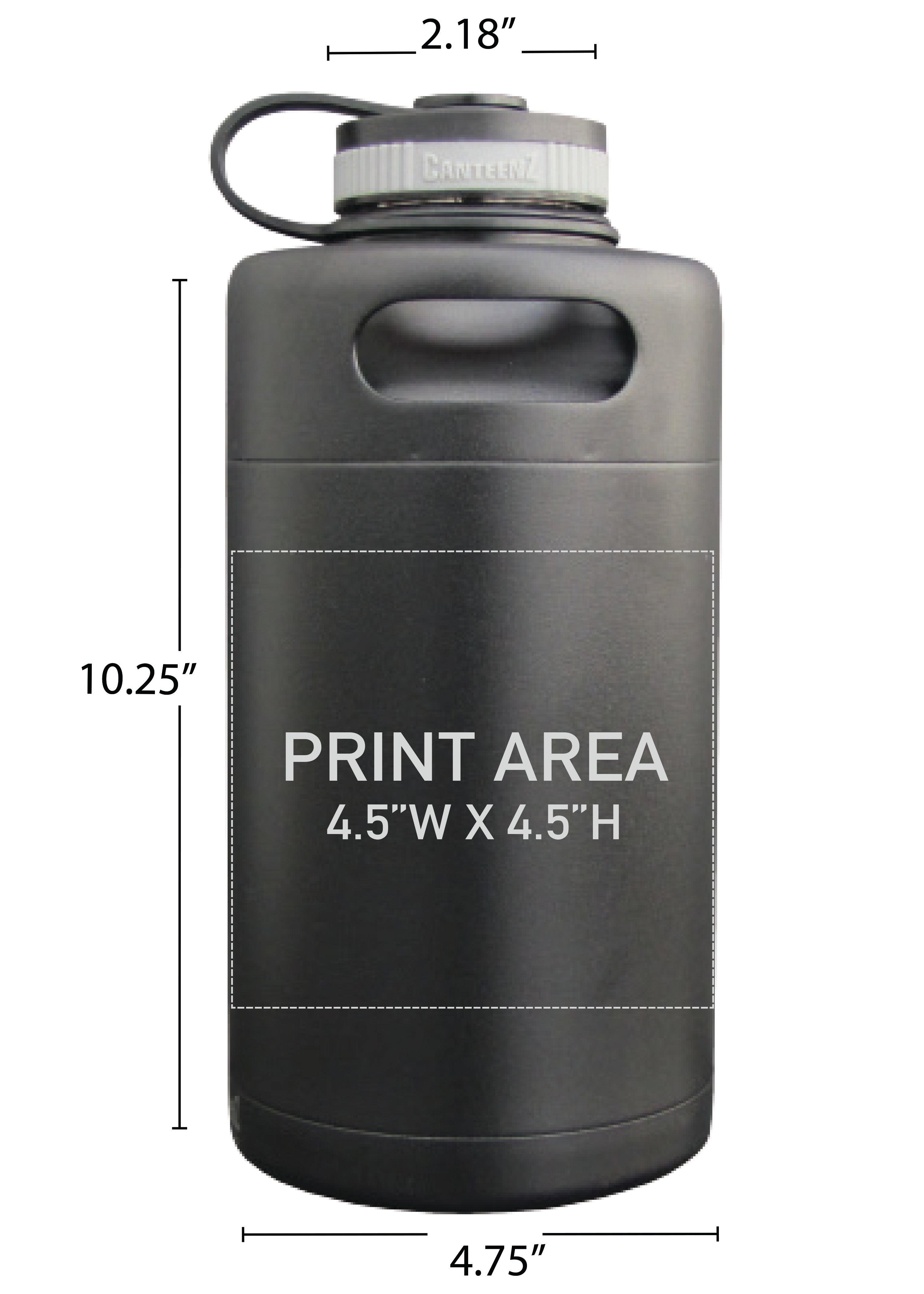 64 Ounce Water Bottle  Double Wall Stainless Steel Growler
